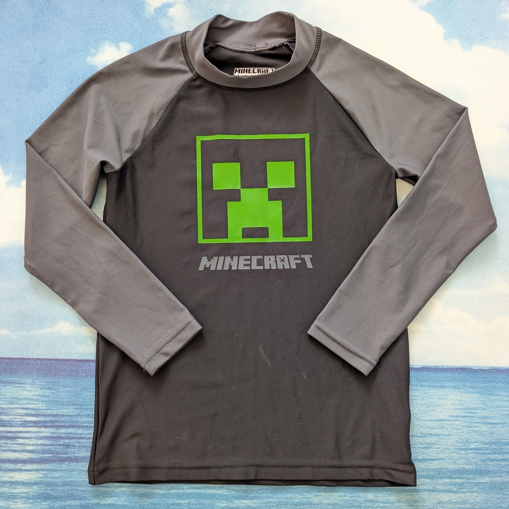 Like new Minecraft Youth Long Sleeve Swim Shirt 8Y